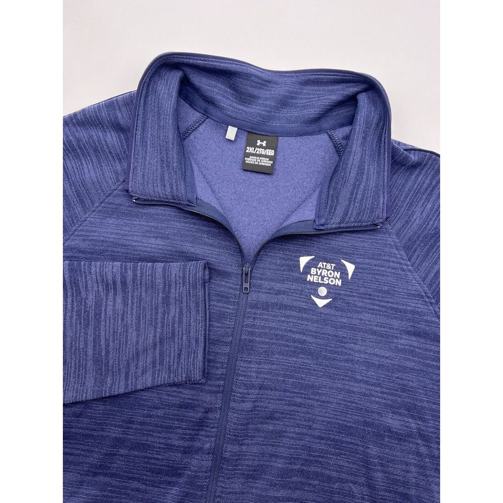 Under Armour Golf Pullover Att Byron Nelson 1/4 Zip Long Sleeve Xxl Blue